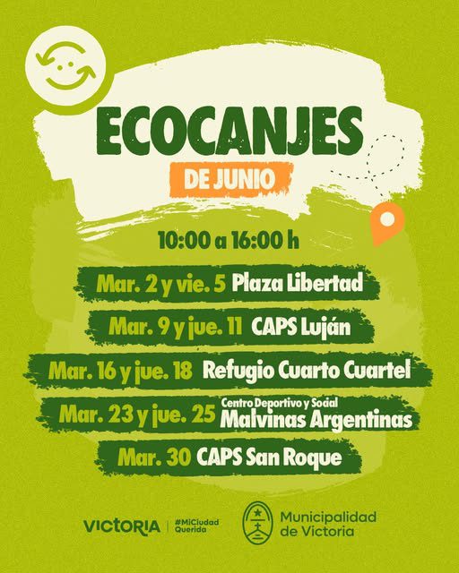 Cronograma de Eco Canje: Junio