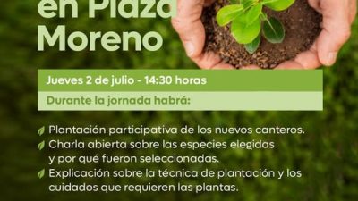 Plantación Comunitaria en Plaza Moreno
