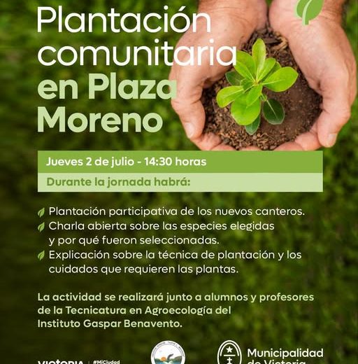 Plantación Comunitaria en Plaza Moreno