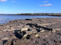 La bajante del lago de Salto Grande dejó al descubierto parte de la antigua Federación