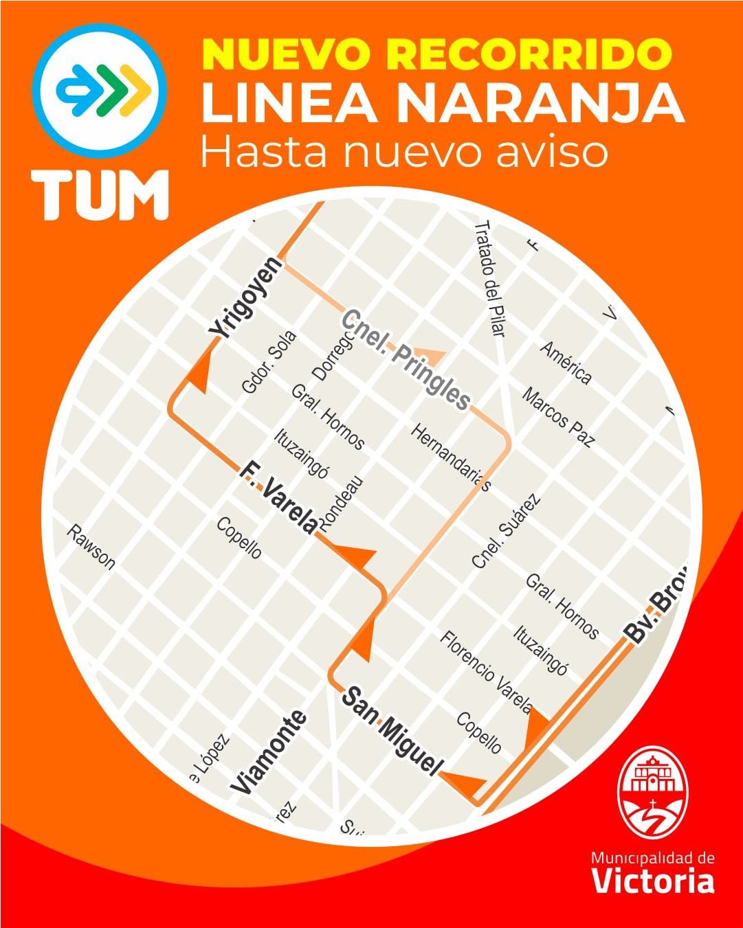 Cambios en el recorrido del TUM 