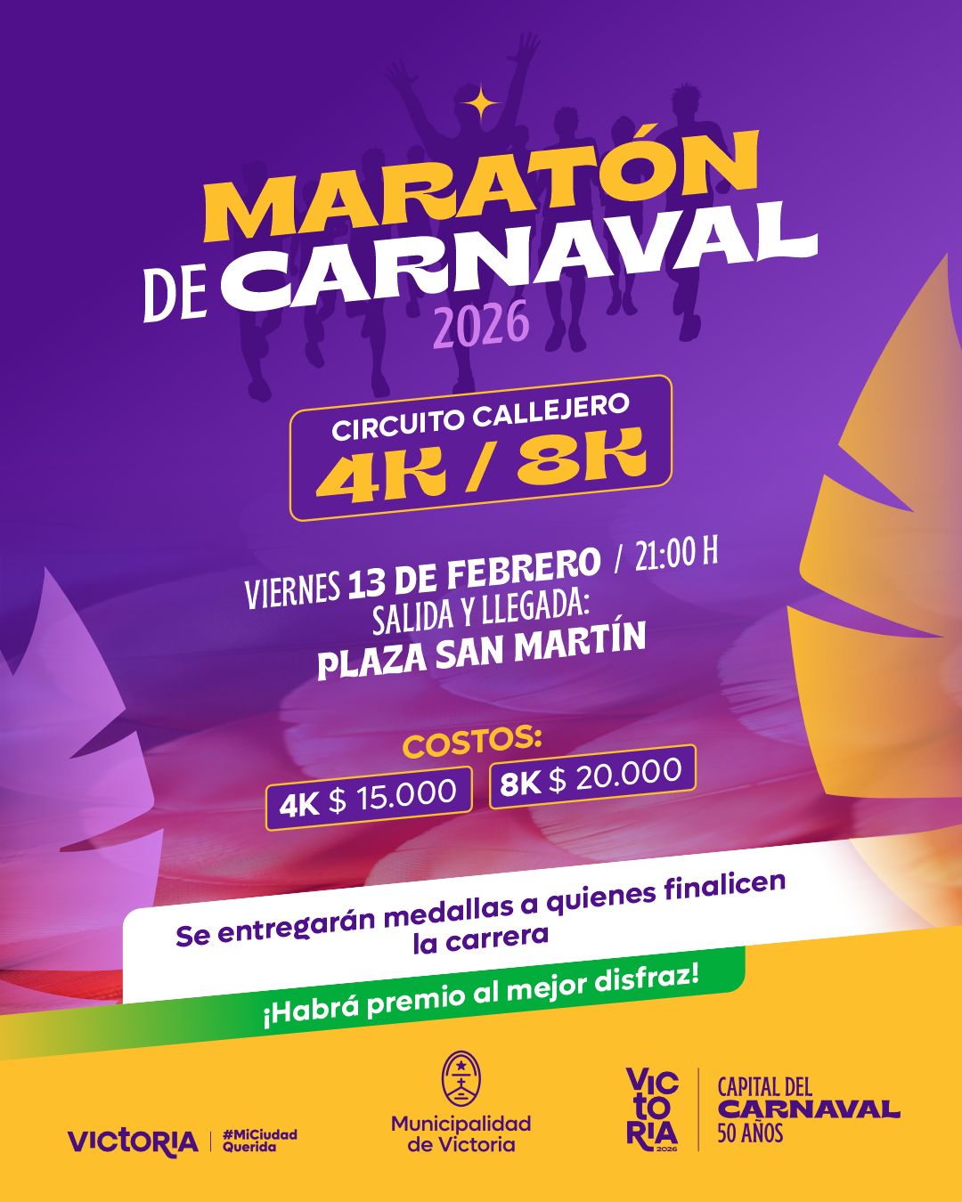 Victoria vive hoy la Maratón del Carnaval con gran expectativa y participación