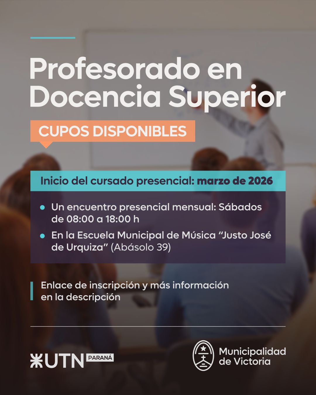 Profesorado en Docencia Superior en Victoria: Inscripción Abierta – Cupos Disponibles