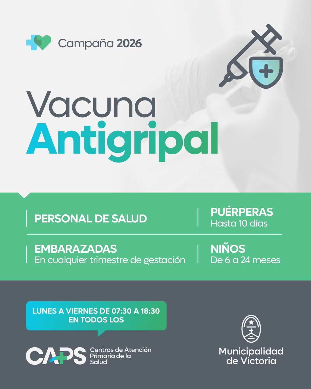 El miércoles 11 de Marzo comienza la Campaña de Vacunación Antigripal 2026