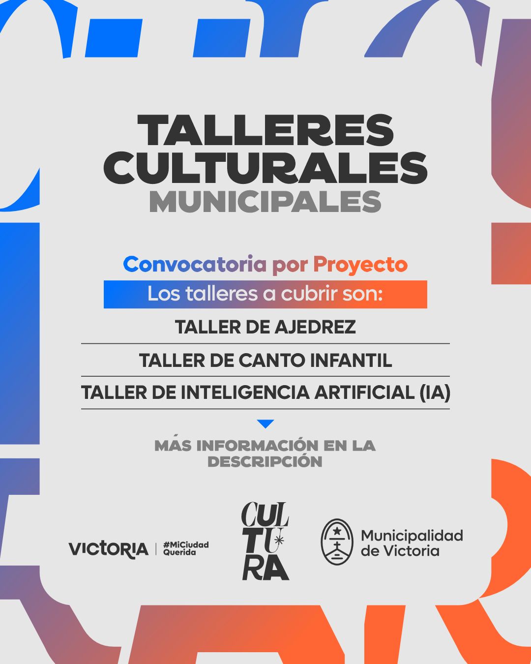 Convocatoria por Proyecto – Talleres Culturales Municipales