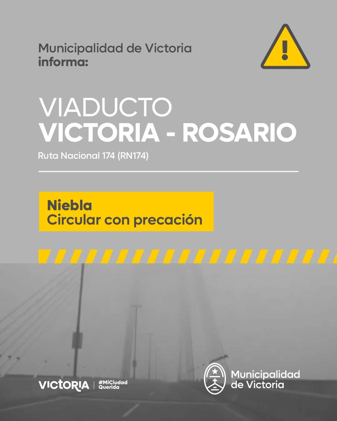 Niebla en el Enlace Vial Victoria- Rosario