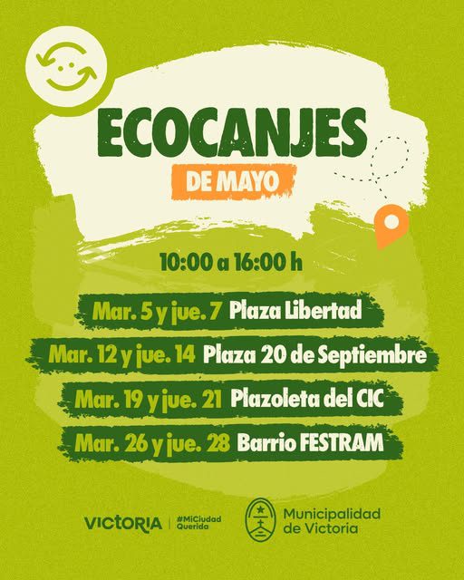 Cronograma de Eco Canje_ Mayo