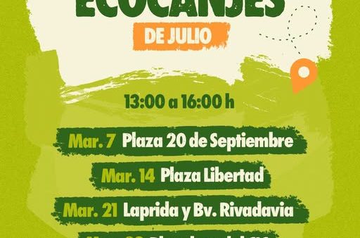 Cronograma de Eco Canje: Julio