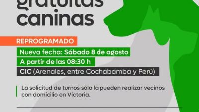 Se reprogramó la Jornada de Castraciones Caninas Gratuitas