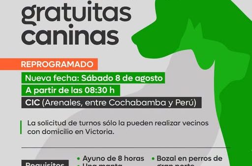 Se reprogramó la Jornada de Castraciones Caninas Gratuitas