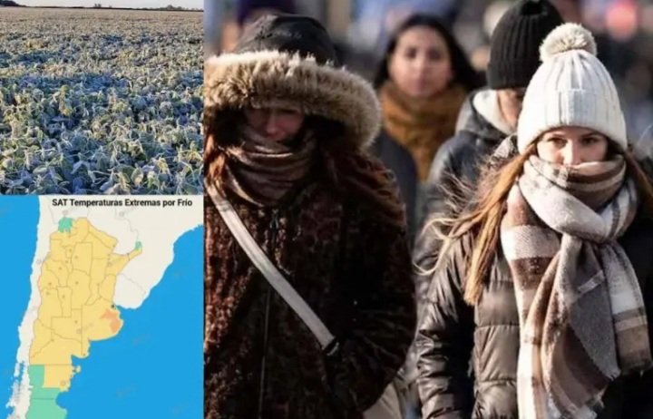 El frío antártico se expande por el país y se registran temperaturas bajo cero