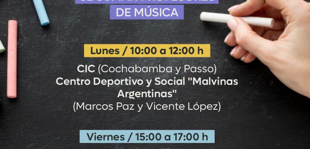 Educando en movimiento: se suman profesores de Música