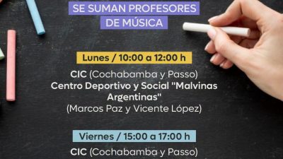 Educando en movimiento: se suman profesores de Música