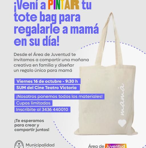 ¡Vení a Pintar tu Tote Bag para regalarle a mamá en su día!