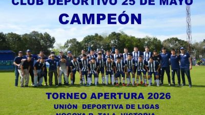 El Club 25 de mayo de Victoria se consagró Campeón de la UDL
